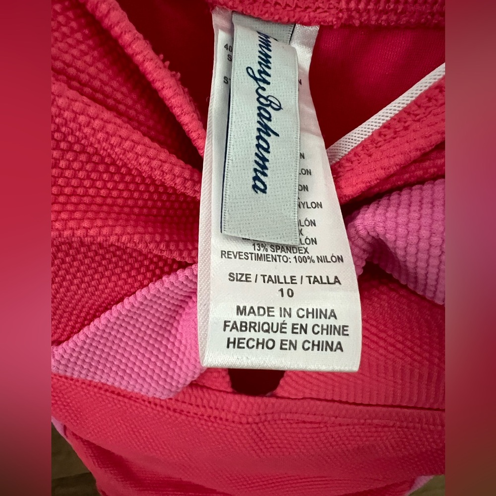 Tommy Bahama Pink Ruched One Piece Swimsuit - Picture 2 of 3